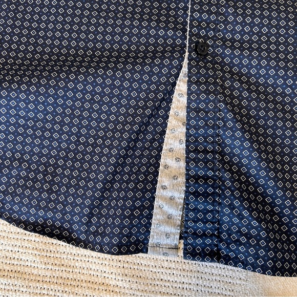 Robert Graham Men’s Large Navy Diamond Patterned Shirt Long sleeve Button up - Picture 7 of 9